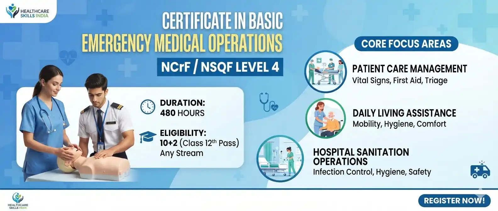 Certificate in Basic Emergency Medical Operations (EMT Basic) course at SSMT Skill, Kolkata