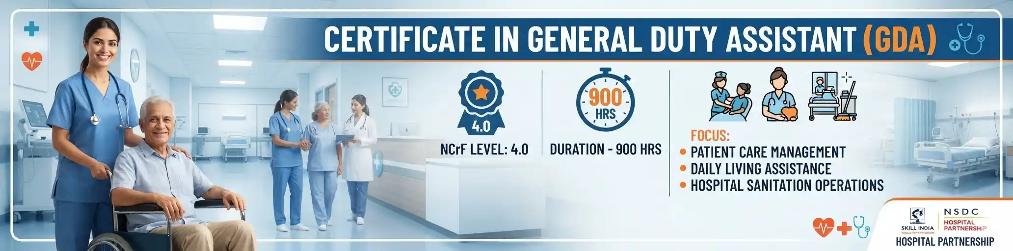 Certificate in General Duty Assistant (GDA) 900 hours course at SSMT Skill, Kolkata